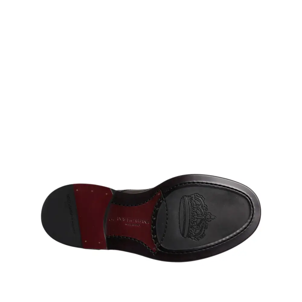 Dolce & Gabbana Braunes Leder Derby Wingtip Lace Up Formal Dress Schuhe - EU39/US6