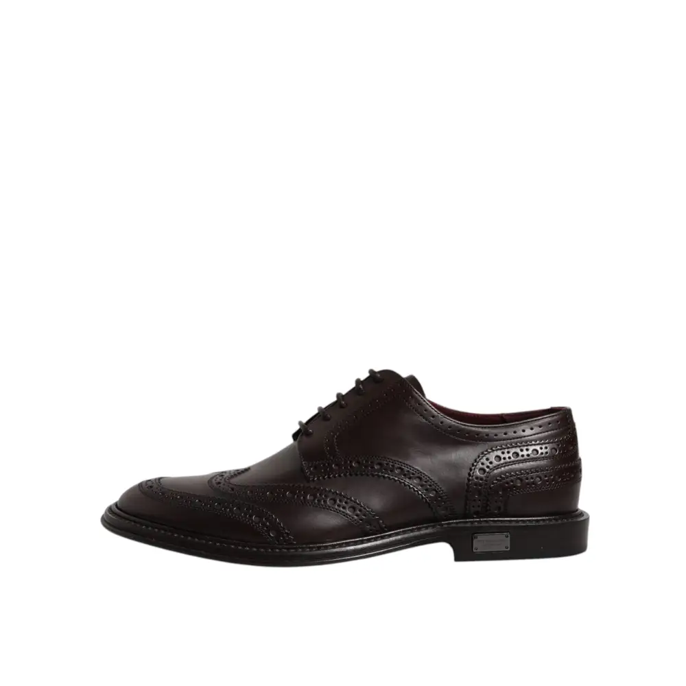 Dolce & Gabbana Braunes Leder Derby Wingtip Lace Up Formal Dress Schuhe - EU39/US6