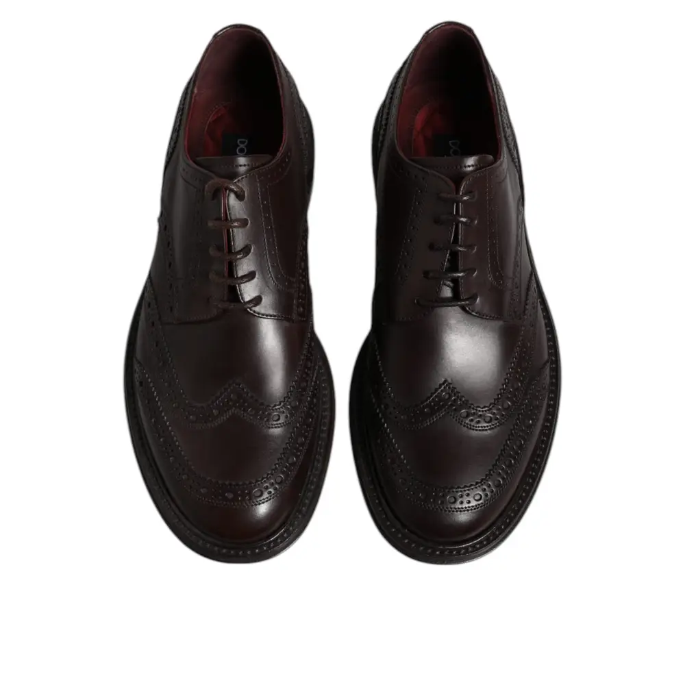 Dolce & Gabbana Braunes Leder Derby Wingtip Lace Up Formal Dress Schuhe - EU39/US6
