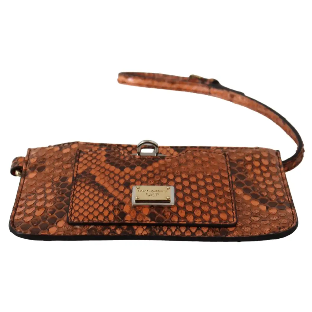 Dolce & Gabbana Braunes Leder Portemonnaie Portemonnaie Spiegel AGNESE Brieftasche