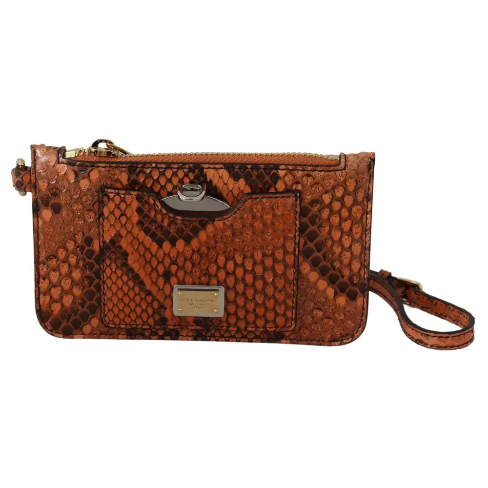 Dolce & Gabbana Braunes Leder Portemonnaie Portemonnaie Spiegel AGNESE Brieftasche