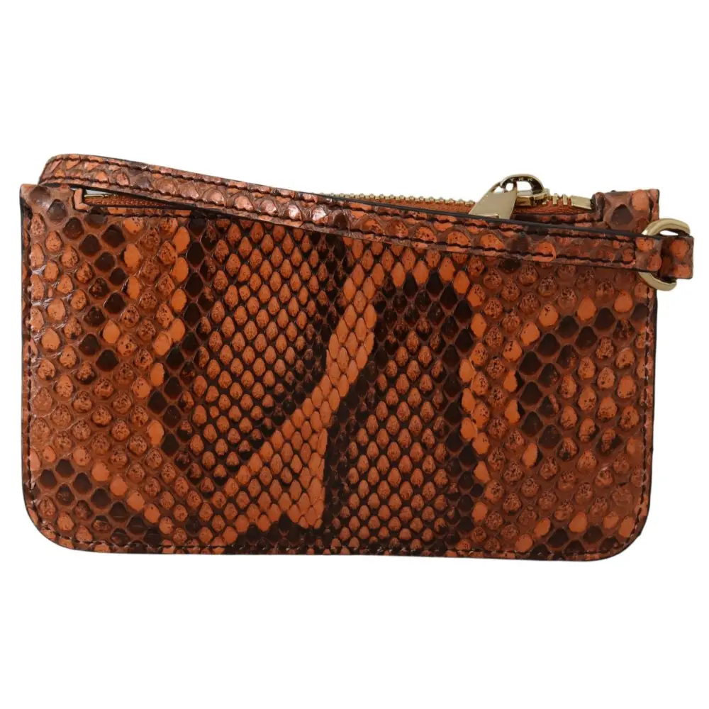 Dolce & Gabbana Braunes Leder Portemonnaie Portemonnaie Spiegel AGNESE Brieftasche