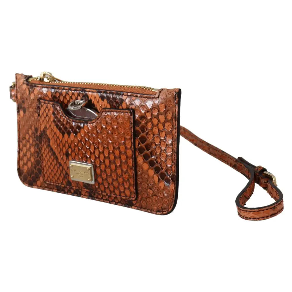 Dolce & Gabbana Braunes Leder Portemonnaie Portemonnaie Spiegel AGNESE Brieftasche