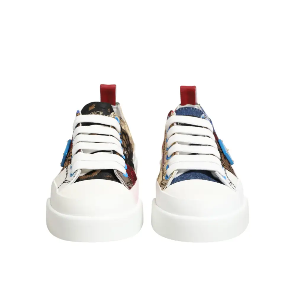 Dolce & Gabbana Bunte Patchwork-Sneakers mit niedrigem Schaft - EU35/US4.5