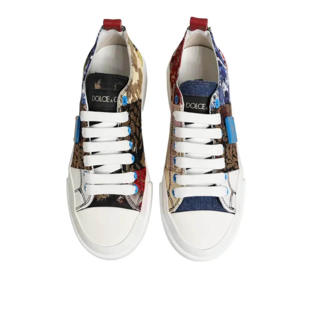 Dolce & Gabbana Bunte Patchwork-Sneakers mit niedrigem Schaft - EU35/US4.5