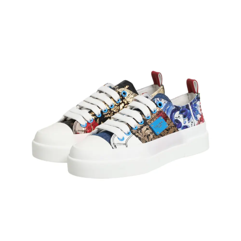 Dolce & Gabbana Bunte Patchwork-Sneakers mit niedrigem Schaft - EU35/US4.5