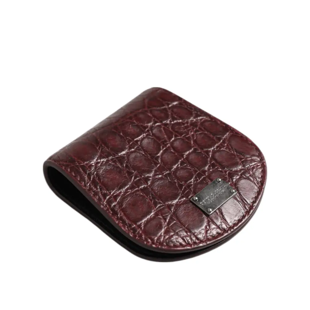 Dolce & Gabbana Burgunder Exotische Haut Münze Kondom Fall Halter Tasche Brieftasche