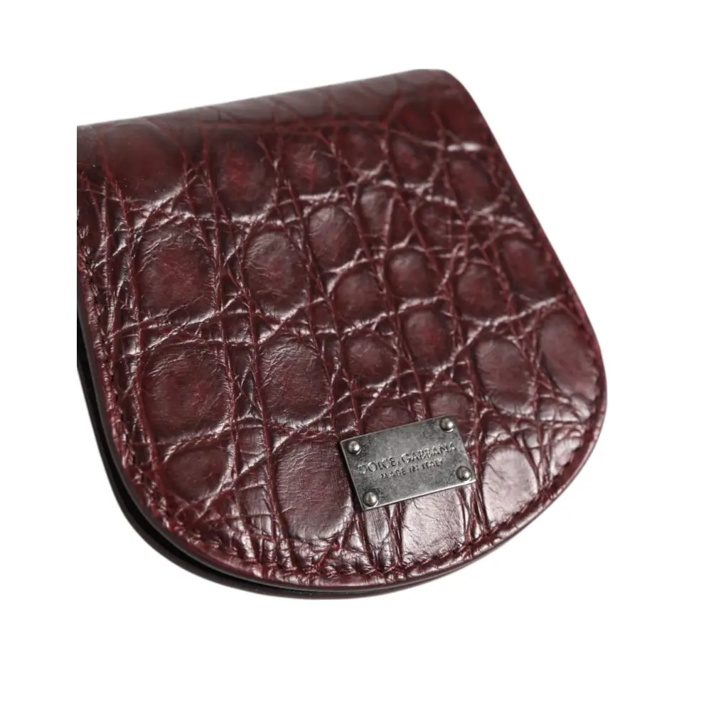 Dolce & Gabbana Burgunder Exotische Haut Münze Kondom Fall Halter Tasche Brieftasche