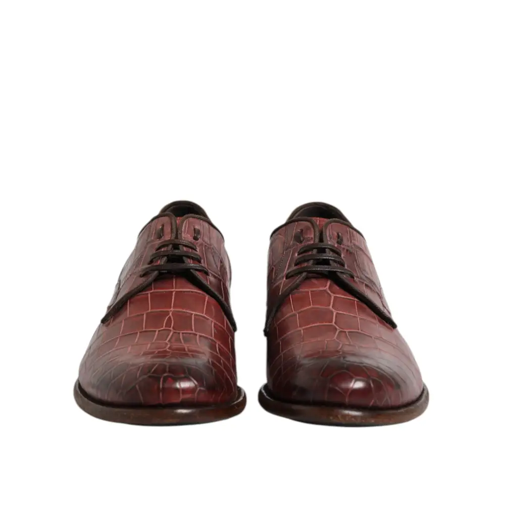 Dolce & Gabbana Burgundy Leder Schnürschuhe Derby Dress Schuhe - EU43/US10