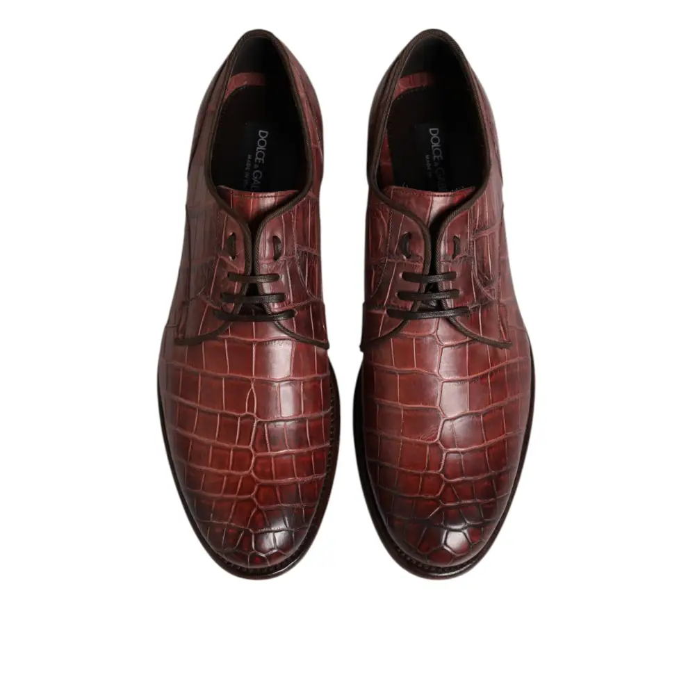 Dolce & Gabbana Burgundy Leder Schnürschuhe Derby Dress Schuhe - EU43/US10