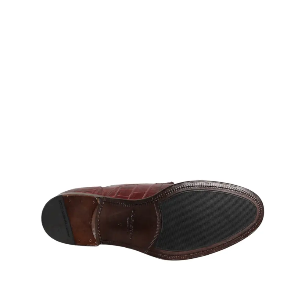 Dolce & Gabbana Burgundy Leder Schnürschuhe Derby Dress Schuhe - EU43/US10