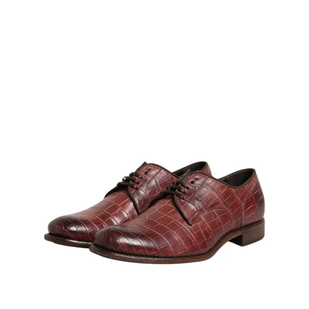 Dolce & Gabbana Burgundy Leder Schnürschuhe Derby Dress Schuhe - EU43/US10