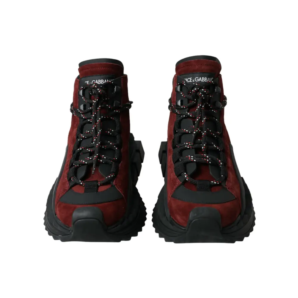 Dolce & Gabbana Burgundy Super King High Top Männer Turnschuhe Schuhe - EU39/US6