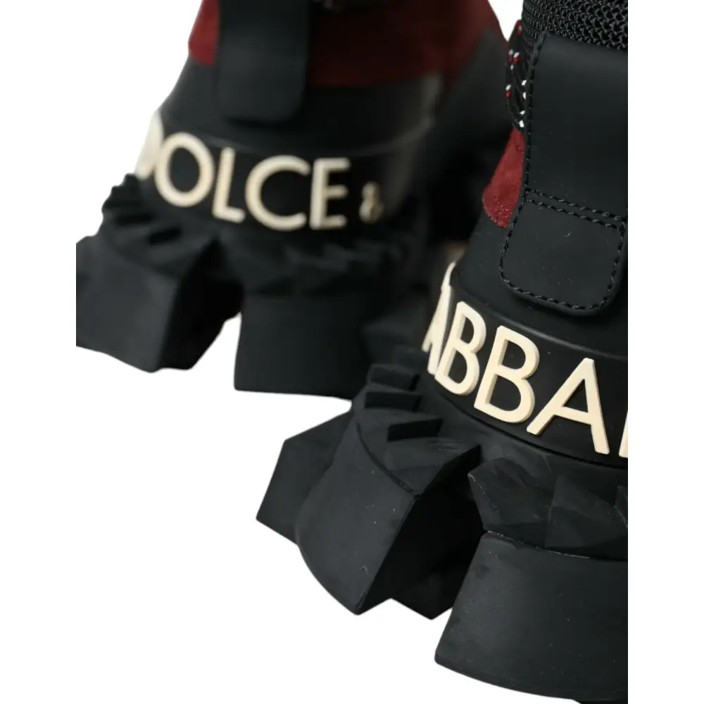 Dolce & Gabbana Burgundy Super King High Top Männer Turnschuhe Schuhe - EU39/US6