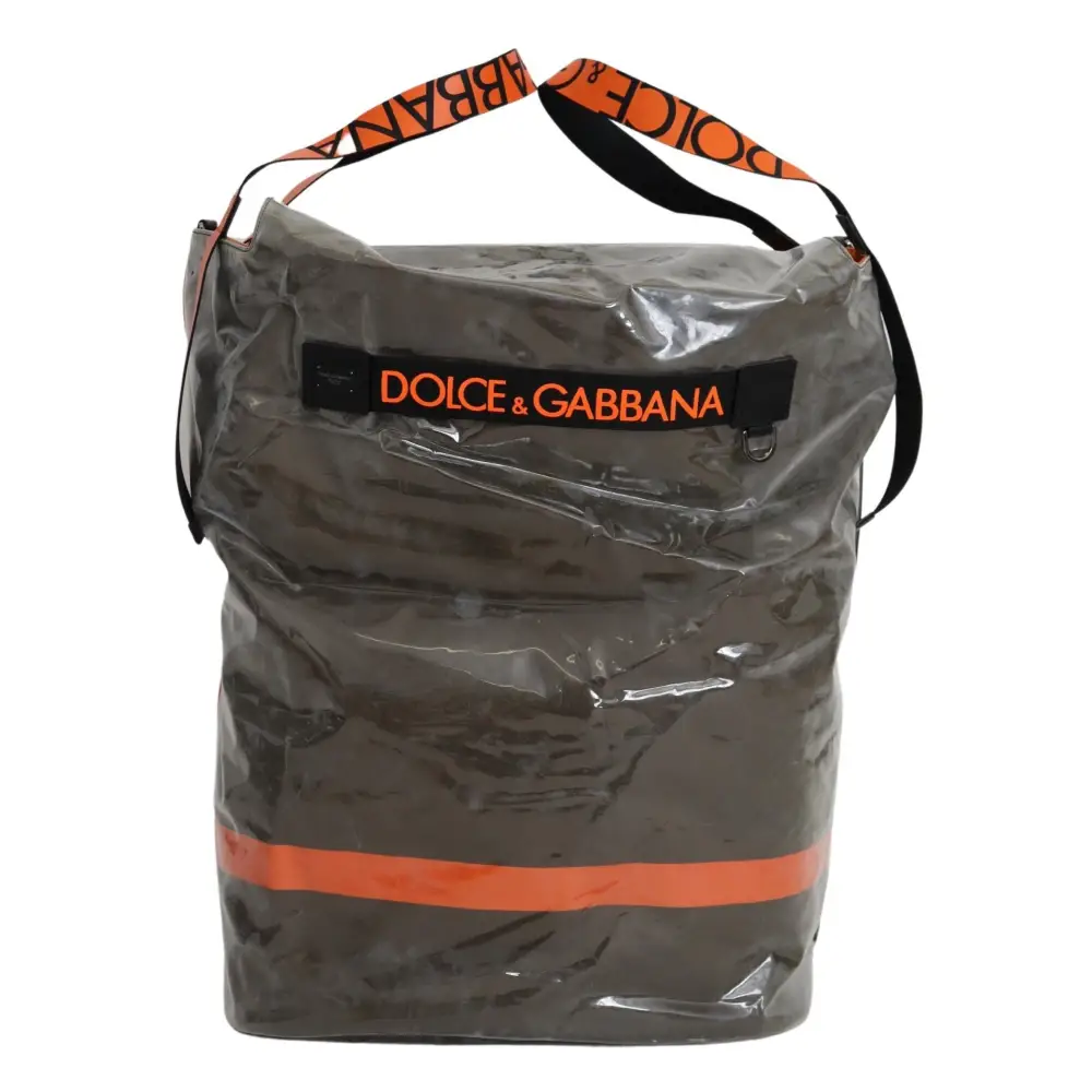 Dolce & Gabbana Cotton Men Large Fabric Green Shopping Tote Bag