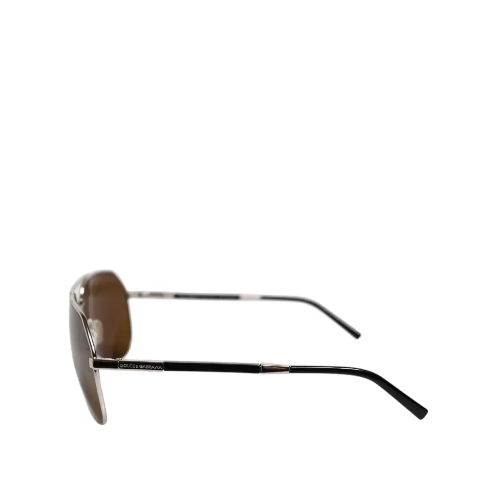 Dolce & Gabbana DG2073 Silberner Stahl Klassischer Pilot Braune Gläser Sonnenbrille