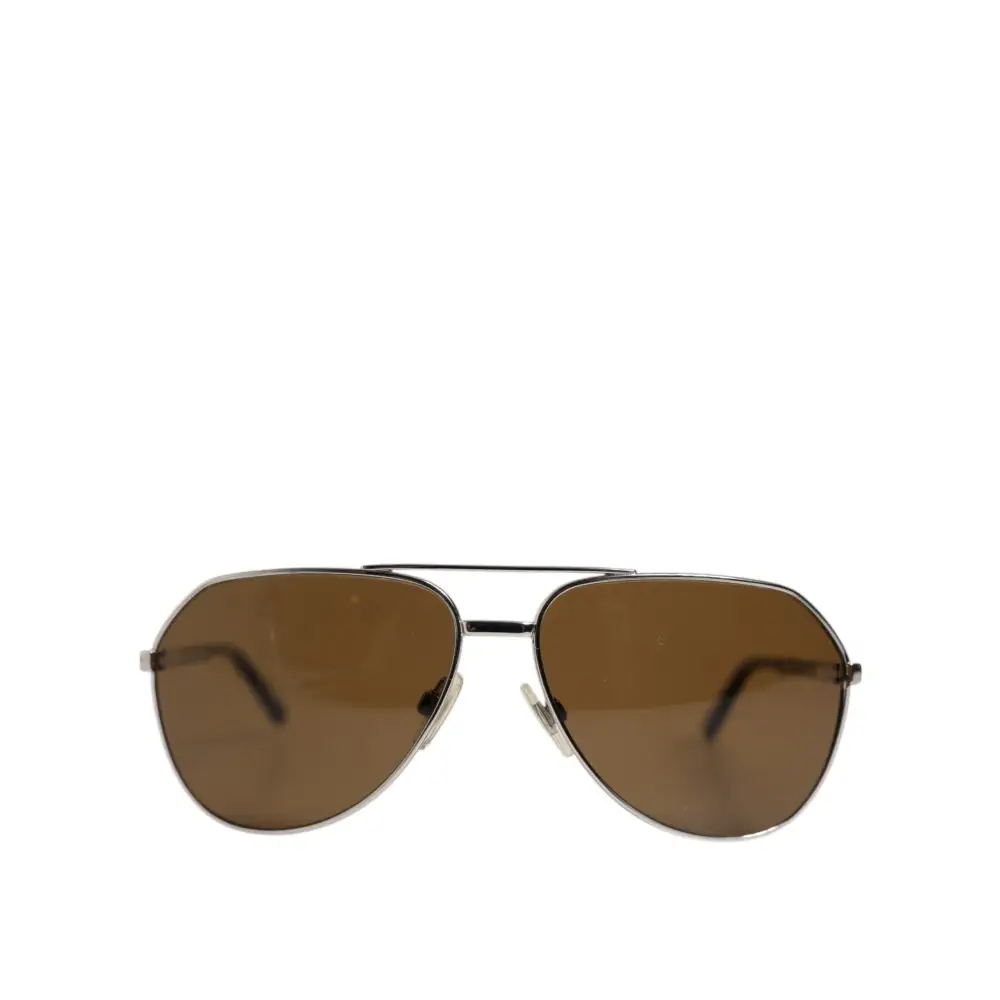 Dolce & Gabbana DG2073 Silberner Stahl Klassischer Pilot Braune Gläser Sonnenbrille