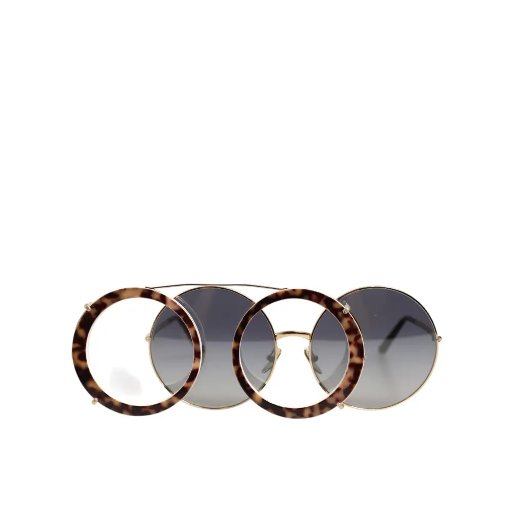 Dolce & Gabbana DG2198 Braune Leopard Print Gradient Runde Sonnenbrille