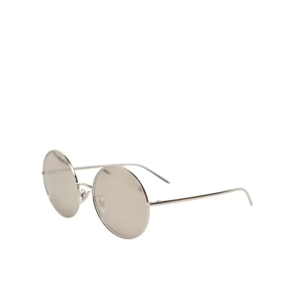 Dolce & Gabbana DG2215K Silberne Metall-Sonnenbrille mit runden Gläsern