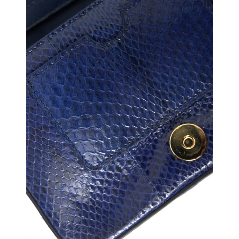 Dolce & Gabbana Dunkelblau Pelz Ayers Lily Twist Crossbody Umhängetasche