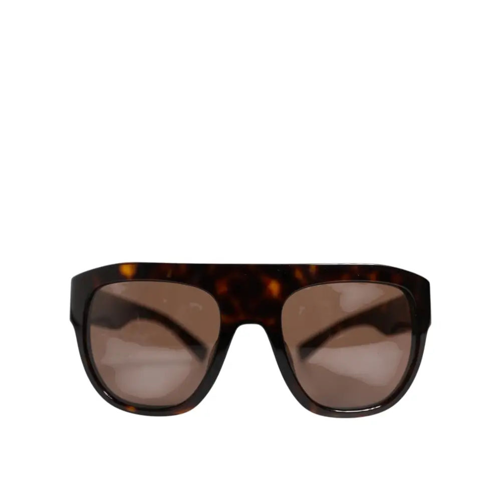 Dolce & Gabbana Dunkelbraune Havanna DG4398F Quadratische Brillenfassung Sonnenbrille