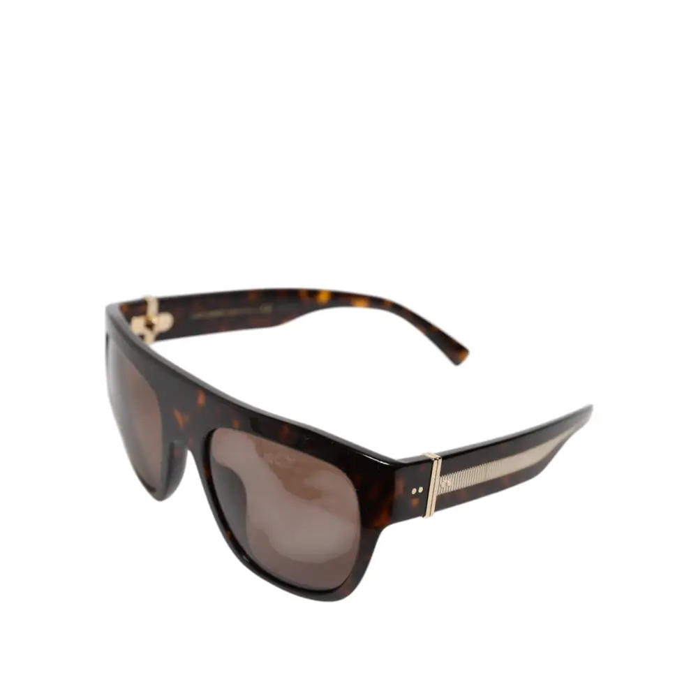 Dolce & Gabbana Dunkelbraune Havanna DG4398F Quadratische Brillenfassung Sonnenbrille