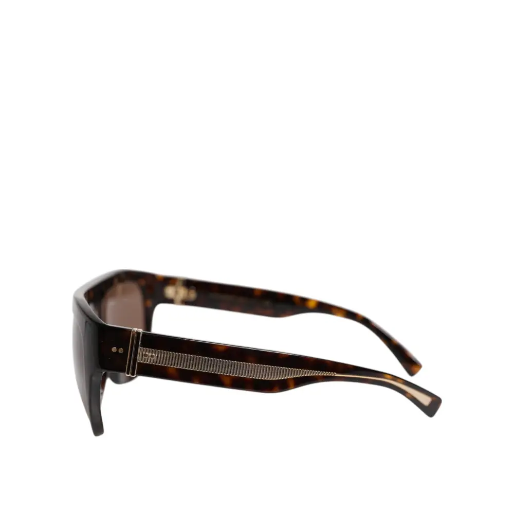 Dolce & Gabbana Dunkelbraune Havanna DG4398F Quadratische Brillenfassung Sonnenbrille
