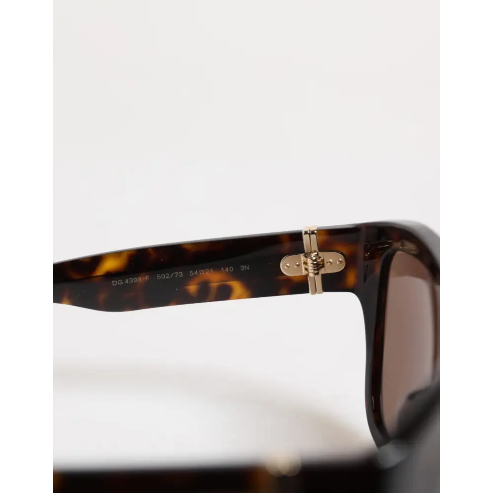 Dolce & Gabbana Dunkelbraune Havanna DG4398F Quadratische Brillenfassung Sonnenbrille