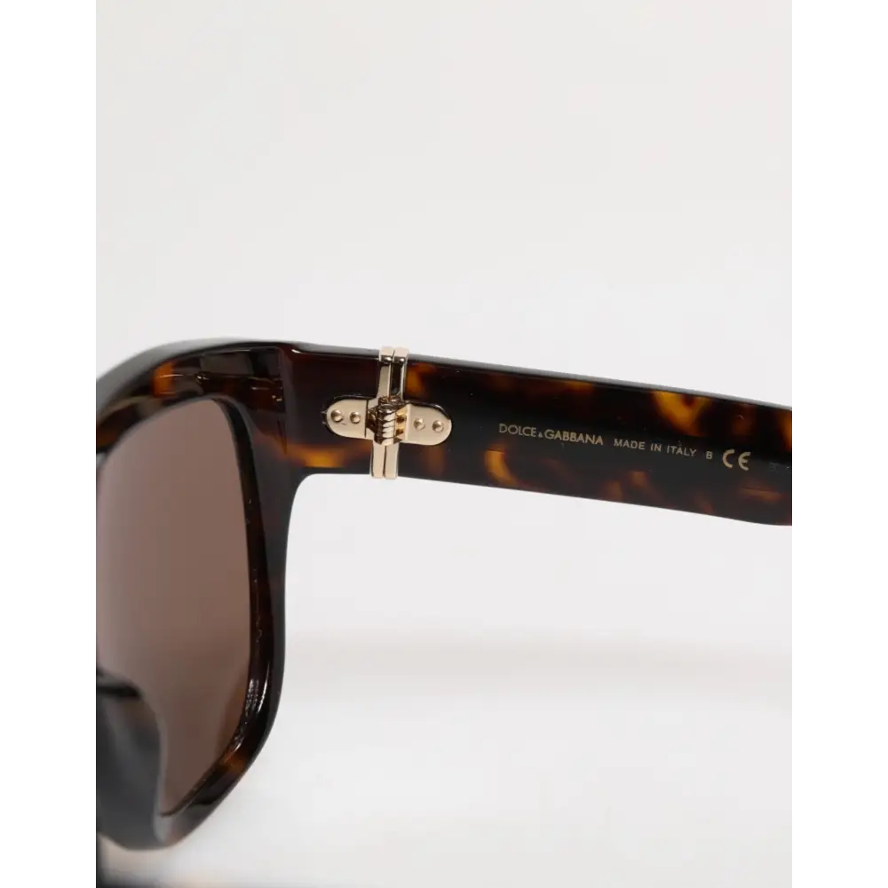 Dolce & Gabbana Dunkelbraune Havanna DG4398F Quadratische Brillenfassung Sonnenbrille