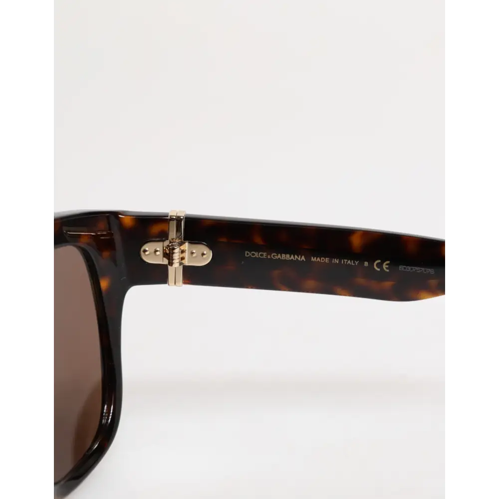 Dolce & Gabbana Dunkelbraune Havanna DG4398F Quadratische Brillenfassung Sonnenbrille