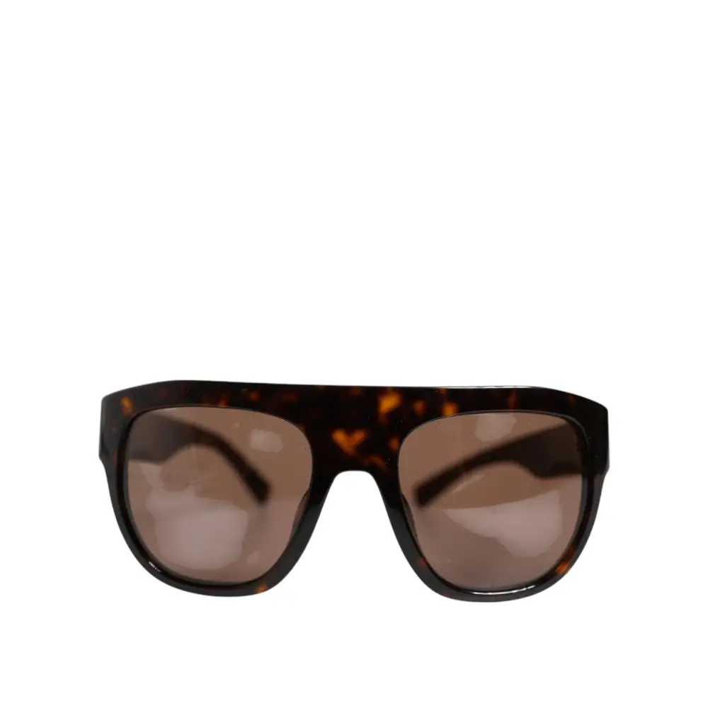 Dolce & Gabbana Dunkelbraune Havanna DG4398F Quadratische Brillenfassung Sonnenbrille