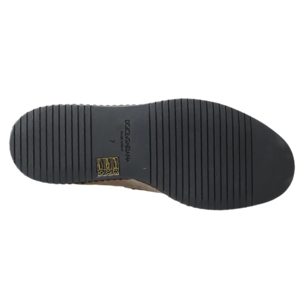 Dolce & Gabbana Elfenbeinfarbene Wildleder Herren Espadrille Schuhe - EU43/US10