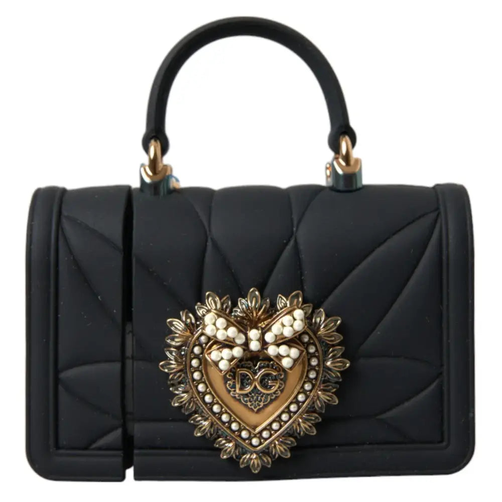Dolce & Gabbana Fall schwarz Silikon Hingabe Herz Abdeckung Hand Tasche Airpod