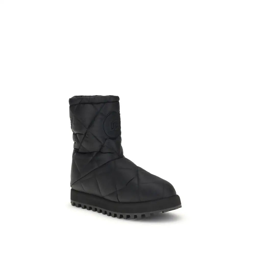 Dolce & Gabbana Flache Stiefel aus schwarzem Polyamid