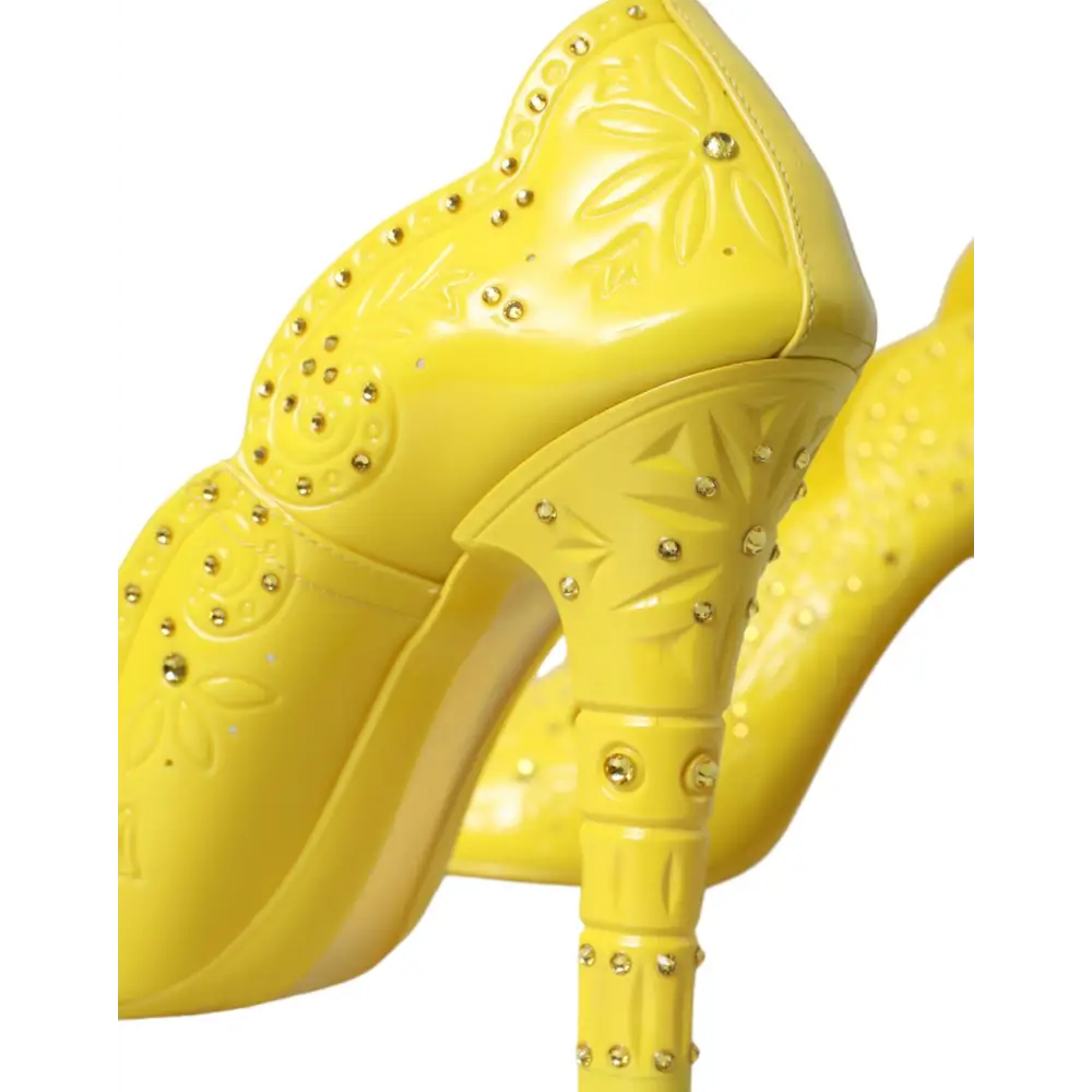 Dolce & Gabbana Gelb Kristall CINDERELLA Heels Pumps Schuhe - EU40/US9.5
