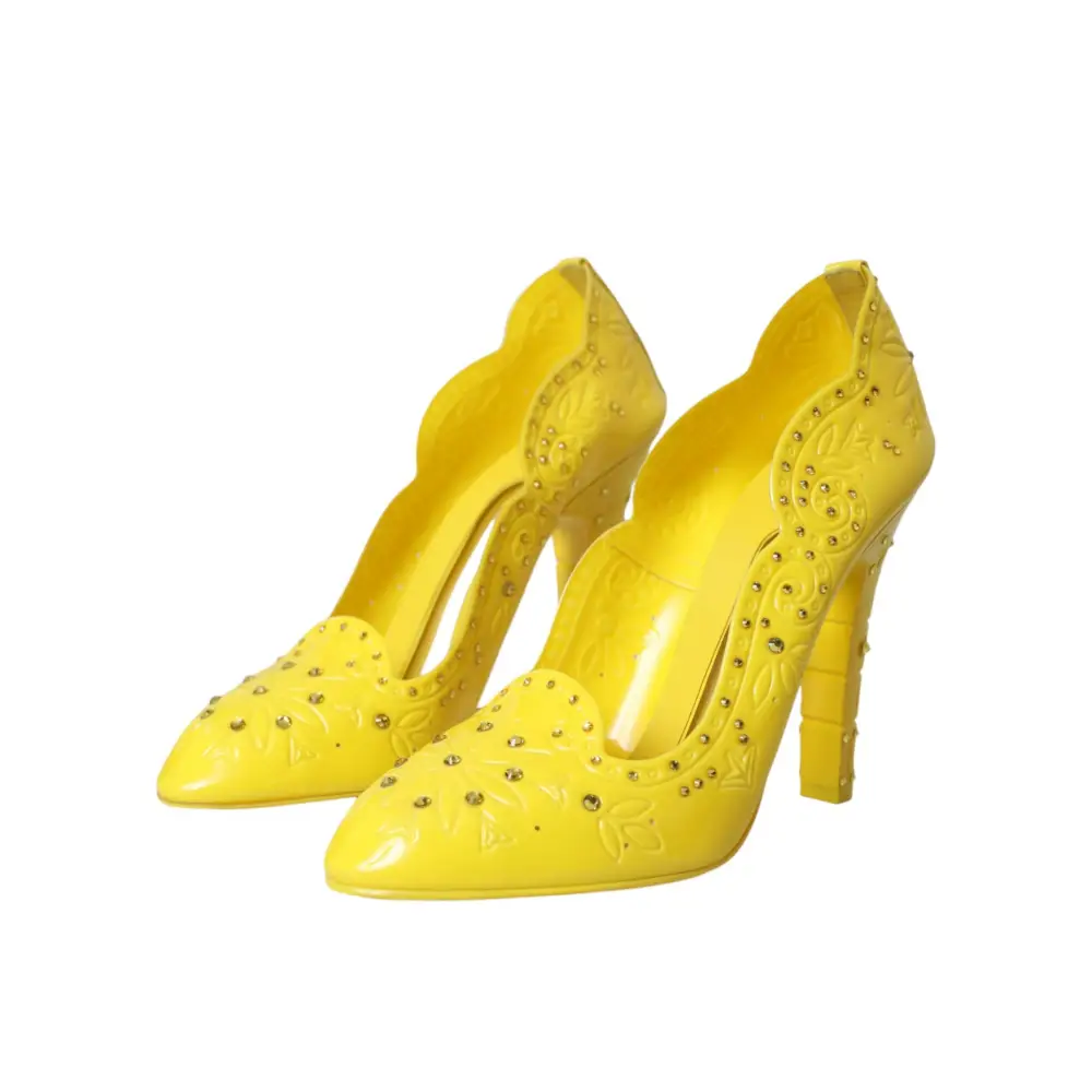 Dolce & Gabbana Gelb Kristall CINDERELLA Heels Pumps Schuhe - EU40/US9.5
