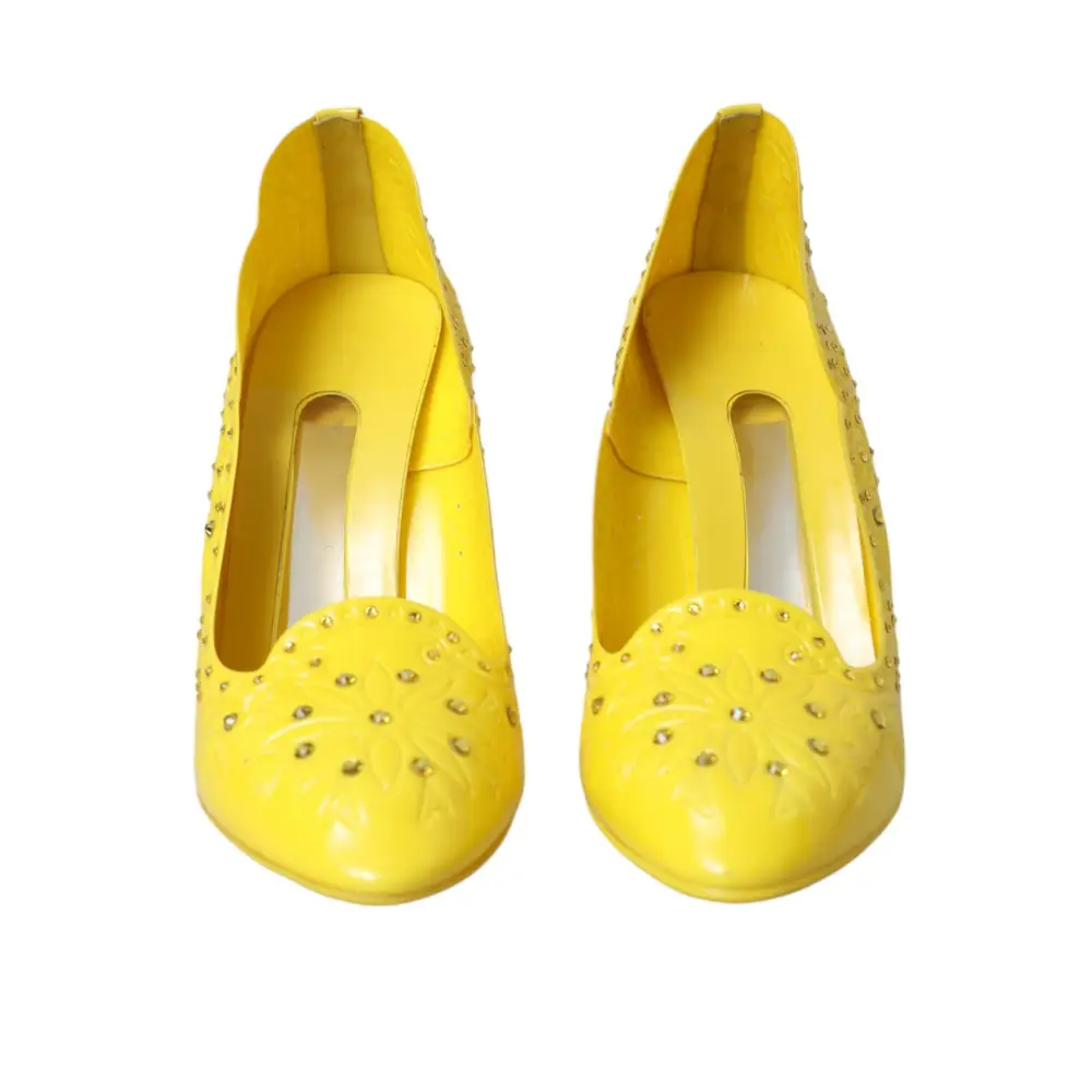 Dolce & Gabbana Gelb Kristall CINDERELLA Heels Pumps Schuhe - EU40/US9.5