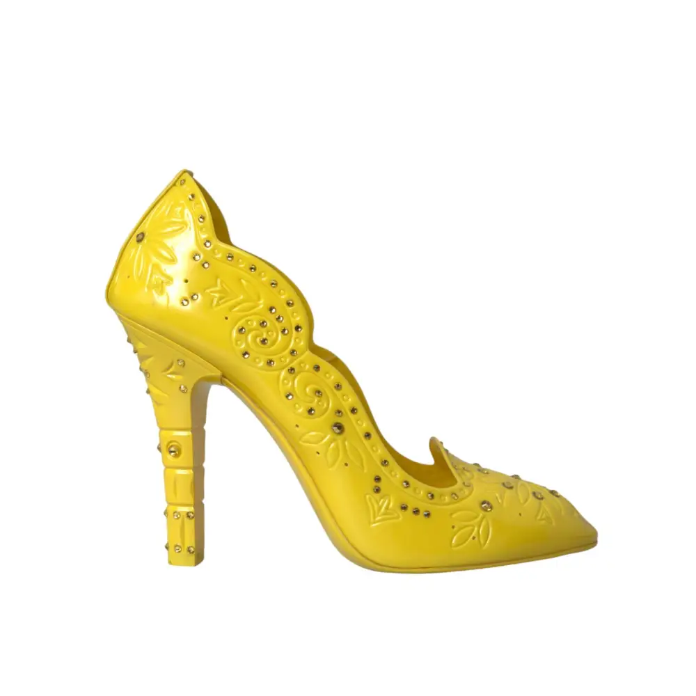 Dolce & Gabbana Gelb Kristall CINDERELLA Heels Pumps Schuhe - EU40/US9.5