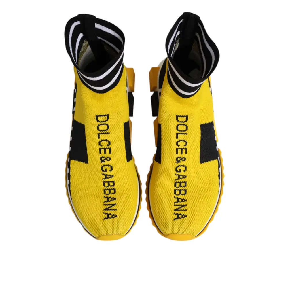 Dolce & Gabbana Gelb Schwarz Sorrento Socken Sneakers Schuhe