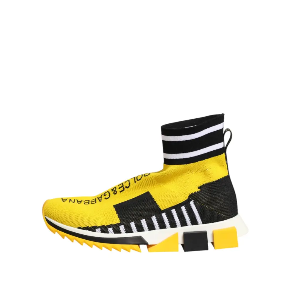 Dolce & Gabbana Gelb Schwarz Sorrento Socken Sneakers Schuhe