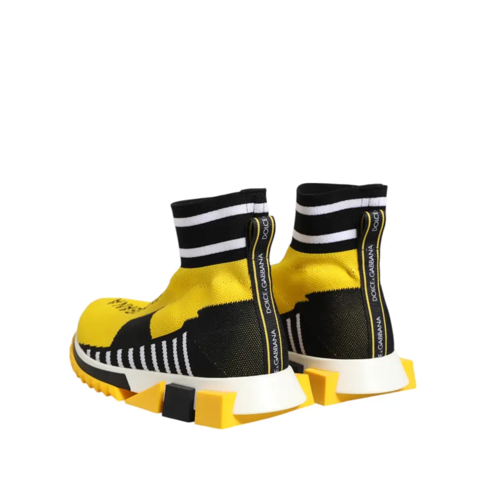 Dolce & Gabbana Gelb Schwarz Sorrento Socken Sneakers Schuhe