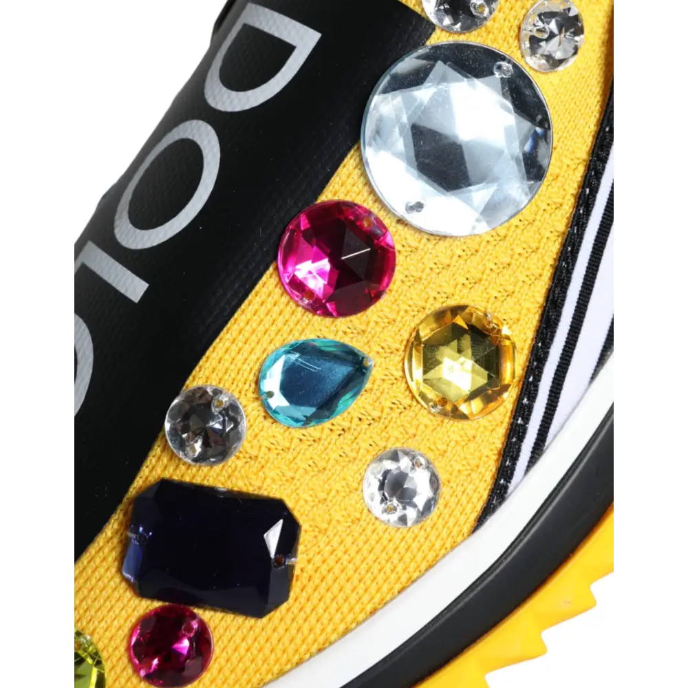 Dolce & Gabbana Gelb Sorrento Crystals Sneakers Damen Schuhe