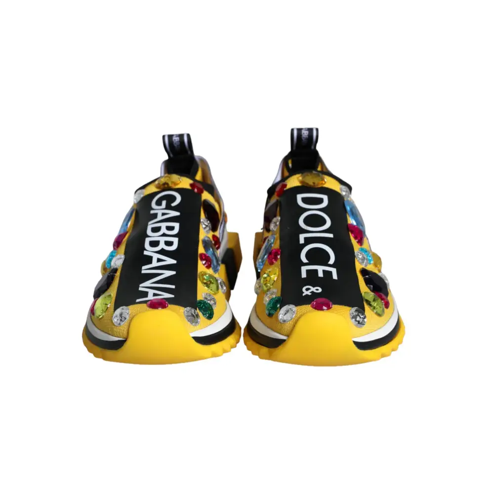 Dolce & Gabbana Gelb Sorrento Crystals Sneakers Damen Schuhe