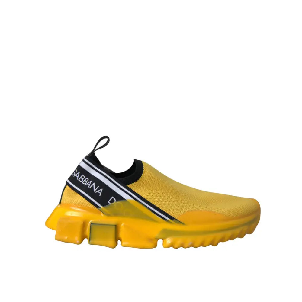 Dolce & Gabbana Gelb Sorrento Slip On Sneakers Frauen Schuhe