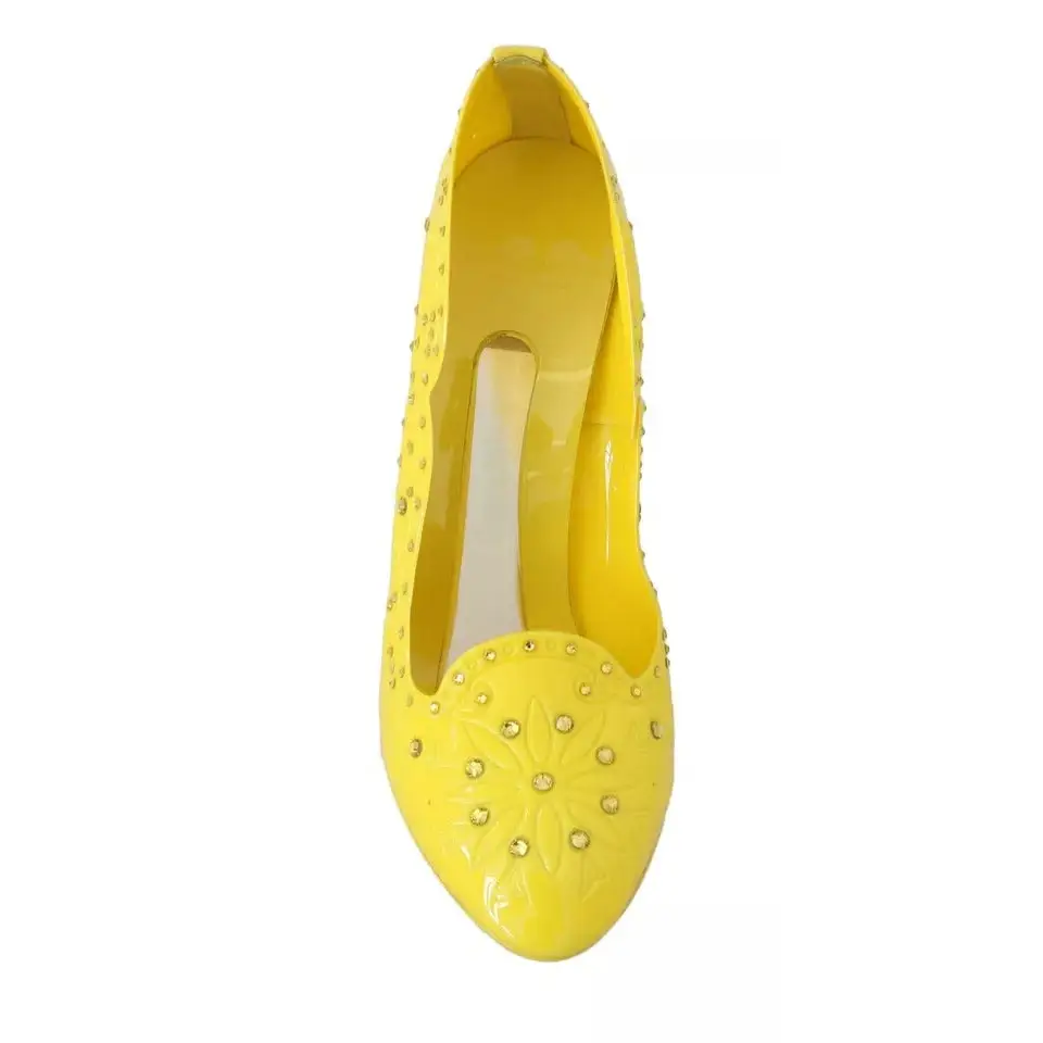 Dolce & Gabbana Gelbe Crystal Heels CINDERELLA Schuhe - EU37.5/US7