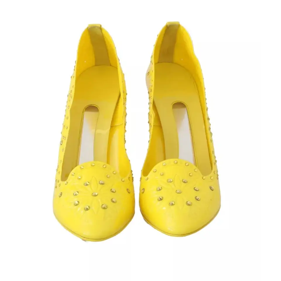 Dolce & Gabbana Gelbe Crystal Heels CINDERELLA Schuhe - EU37.5/US7