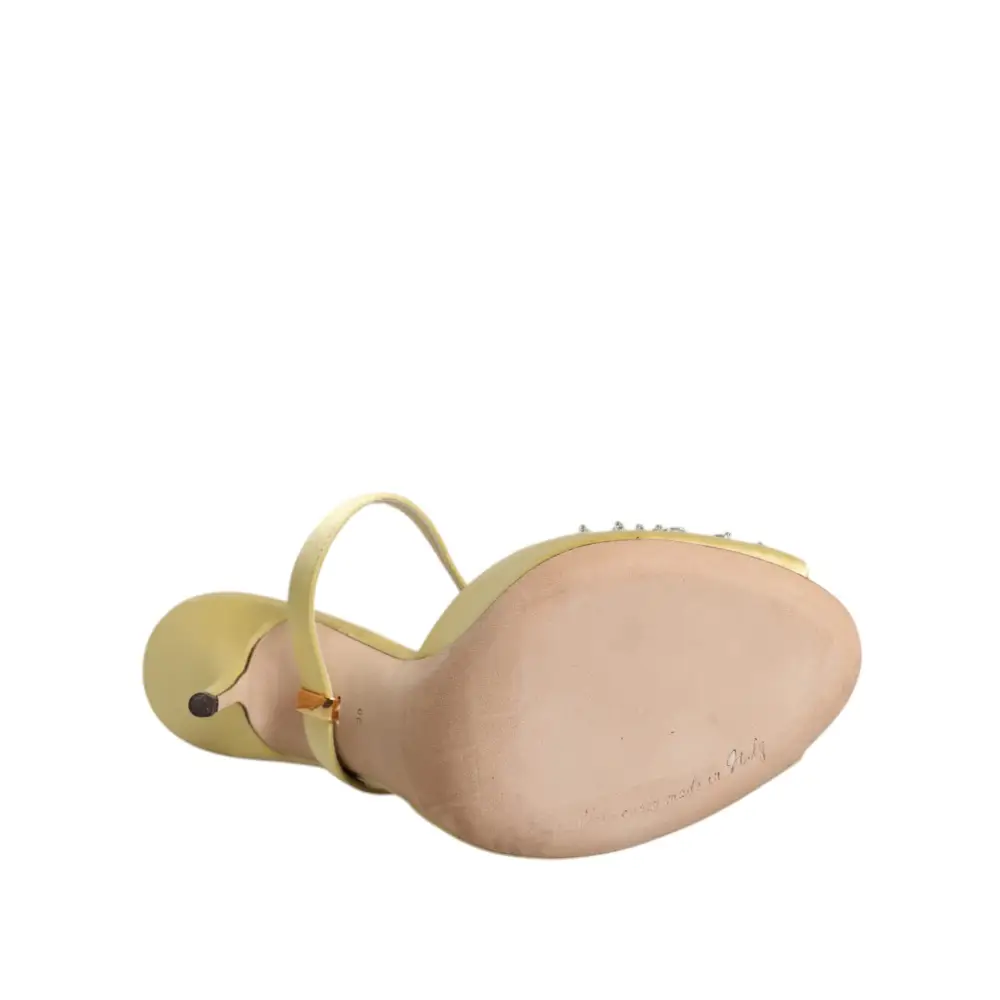 Dolce & Gabbana Gelbe Kristall Pantoletten KEIRA Sandalen Schuhe - EU39/US8.5