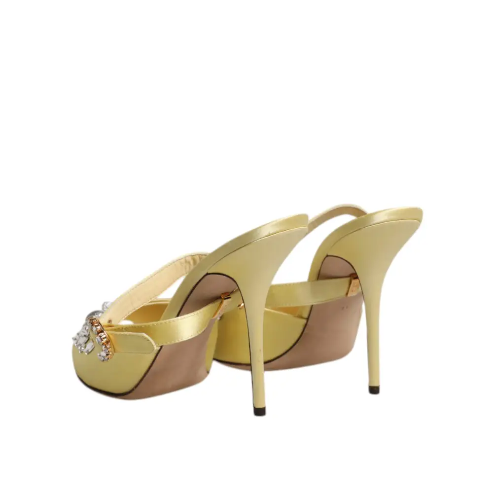 Dolce & Gabbana Gelbe Kristall Pantoletten KEIRA Sandalen Schuhe - EU39/US8.5