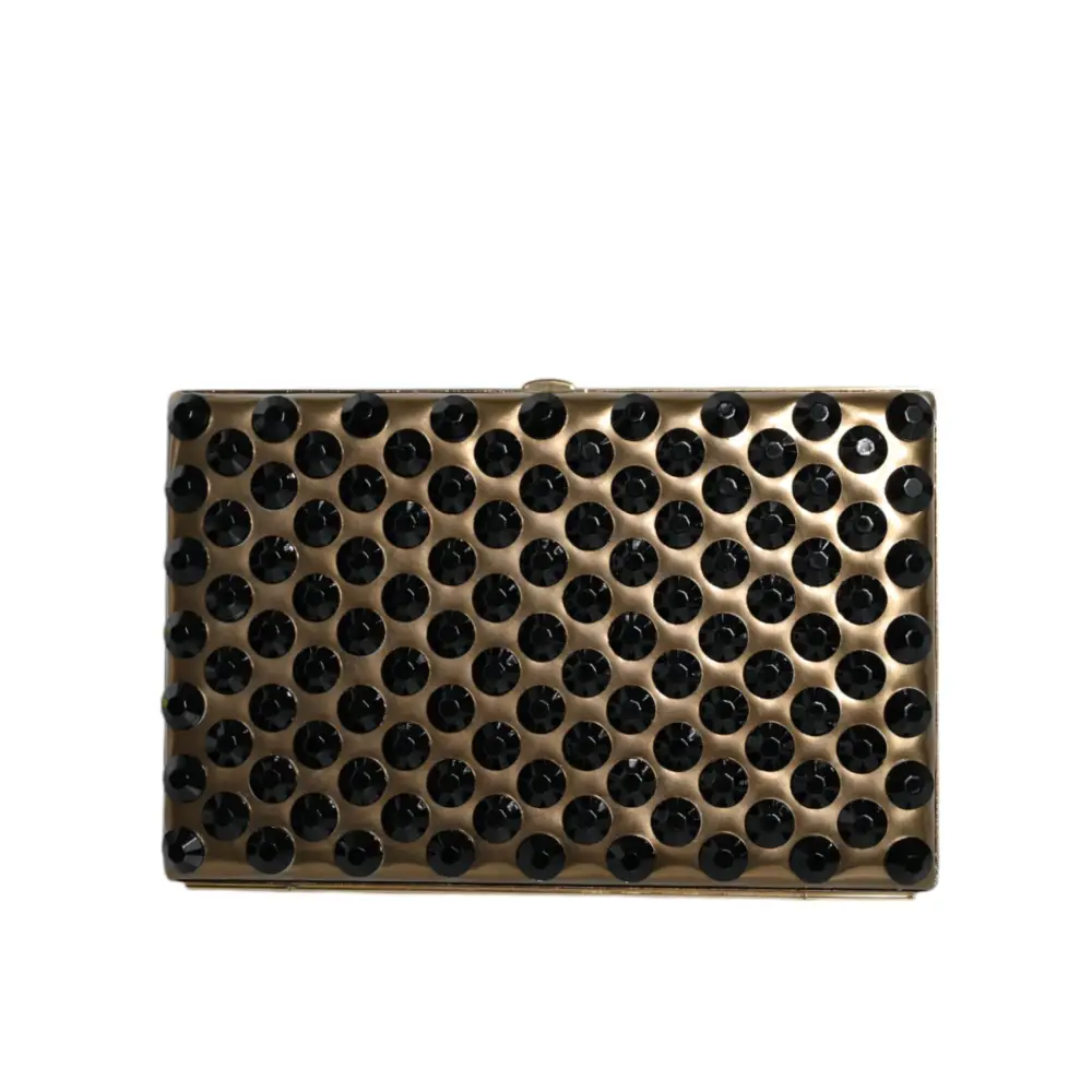 Dolce & Gabbana Gold Kristall Bifold Clutch Abend Party Frauen Geldbörse Tasche