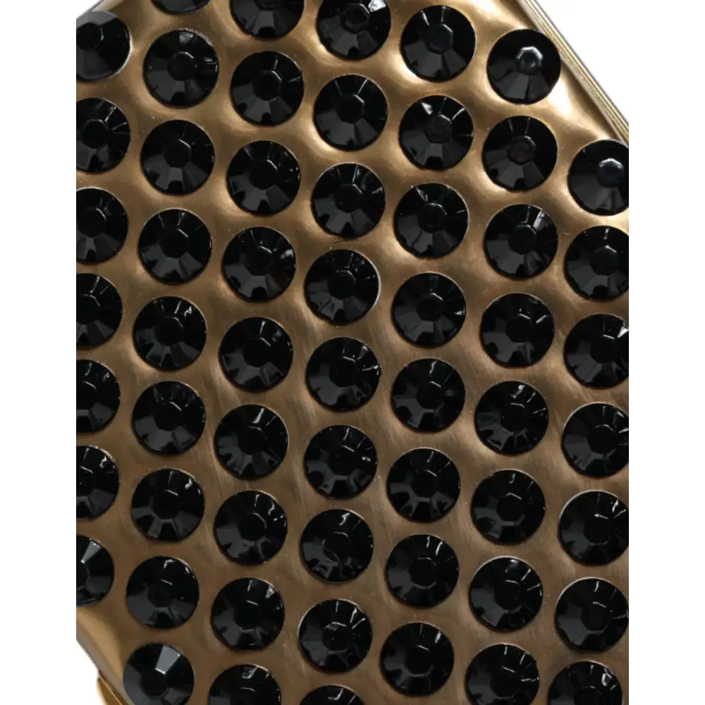 Dolce & Gabbana Gold Kristall Bifold Clutch Abend Party Frauen Geldbörse Tasche